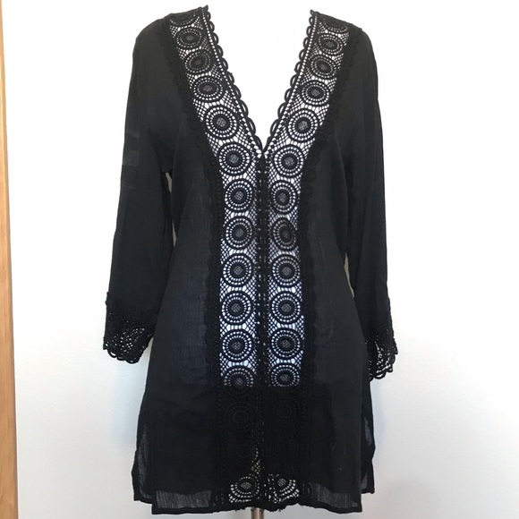 La Blanca Other - LA BLANCA Black Lace Swim Cover